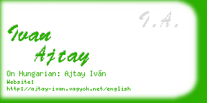 ivan ajtay business card